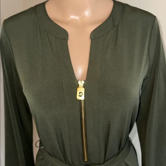 NWT Michael Kors Dark Green Long Sleeve Dress Size M. - Picture 5 of 16
